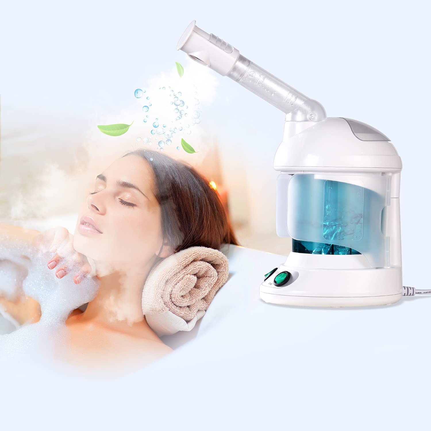DYB Portable Facial Steamer, Nano Ionic Face Steamer with 360°Rotatable Sprayer,Mini Facial Steamer for Salon and Spa,1 Piece Headband and 4 Pieces Steel Skin Kits. - Image 5